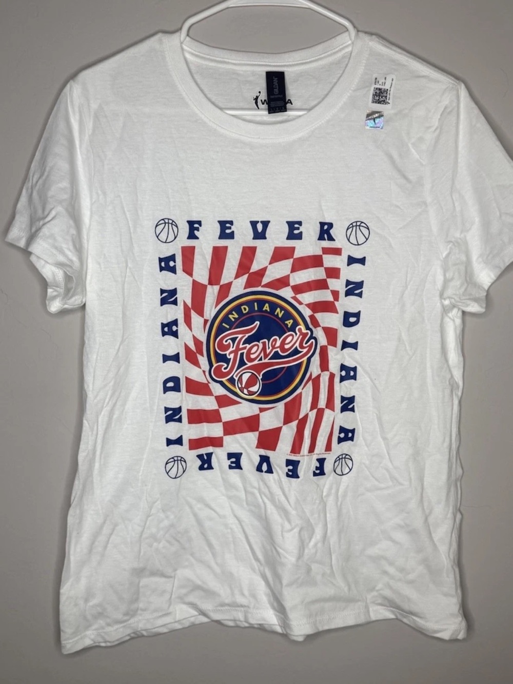 WNBA Indiana Fever Gildan checkered graphic tshirt nwot unisex large